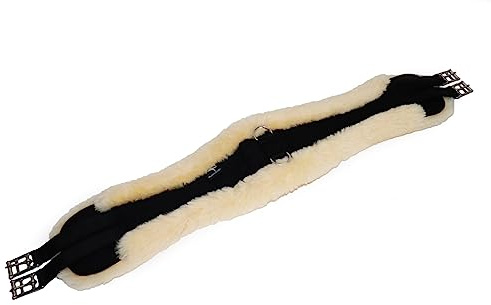 Engel Reitsport | Lammfell Langgurt LGURT schwarzer Steppstoffgurt mit medizinisch gegerbtem Lammfell 100-145cm
