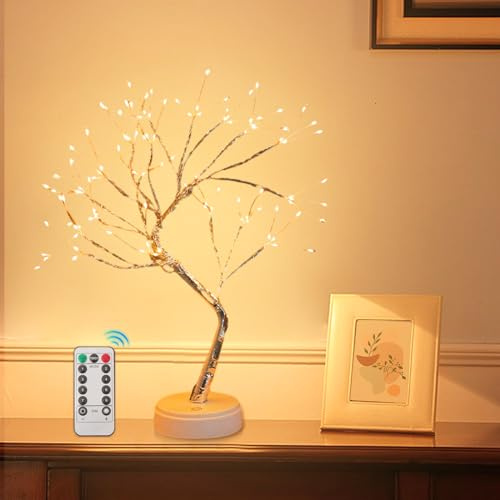 Esoes Decorative Twig Lights - 108 LED Flexible Branch Lights with Warm White Glow, Remote Control for Birthday, Wedding, Home, Party, Garden Decoration