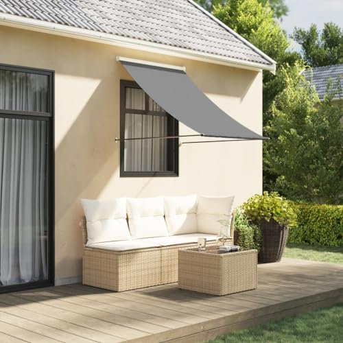 ZEYUAN Toldo retráctil de Tela y Acero Gris Antracita 100x150 cm, Toldo Balcon, Toldos Exterior Terraza, Toldos para Ventanas, Toldo Vertical Exterior - 368750