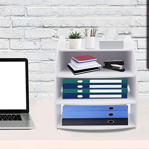 4 stöckige Papier Dokumentenablage Organizer Schreibtisch Aktenregal für A4 Papier, Schreibtisch-Organizer für Büro Bürobedarf A4 Dokumentenablage für Home Office Schule