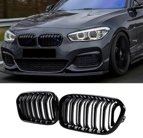 Jinpengyong F20 F21 Griglia Radiatore per BMW 1er F20 F21 Griglia 2015 2016 2017 2018 LCI-Facelift Anteriore Nera Lucida (For 1er F20 2015-2018)