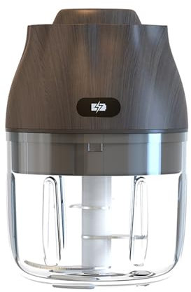 DSDGVDFBV Mini Hachoir Pratique, Mini Hachoir À Ail De 250 ML Trancheuse D'Oignons Électrique avec 3 Lames Tranchantes Légumes Fruits Viande Aliments Bébés Aliments Animaux Compagnie Etc.,Gris