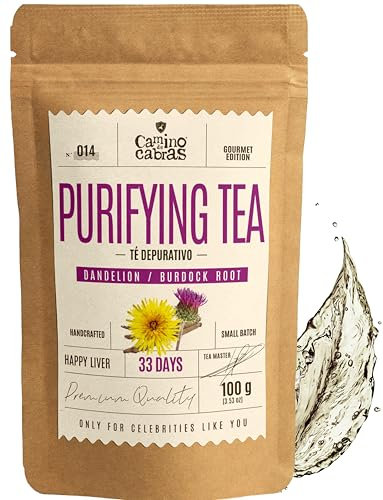 DETOX TEE Löwenzahn Leber Kur Abnehmen - Löwenzahntee mit Klettenwurzel, Ingwer, Grüner Tee Lose, Brennnessel - Leber Entgiften - Kräutertee Lose 100g