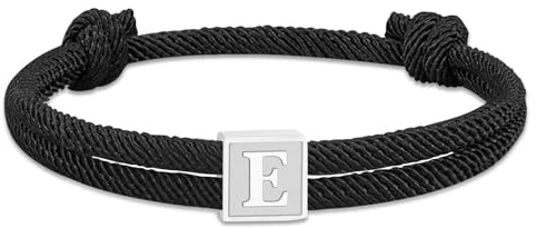 Paracord Armband Herren Surferarmband Bracelet Geschenke für Männer Junge | Armband Jungen Segeltau Armband Verstellbares Handgemacht Geflochtenes Armbänder mit Buchstaben A-Z