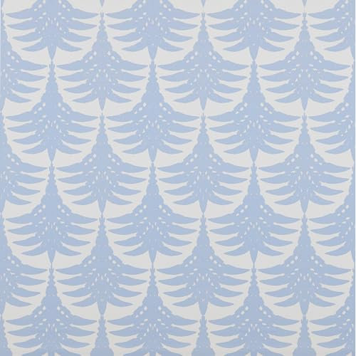 JOLIHOME Papel tapiz autoadhesivo de vinilo con parte trasera adhesiva azul y blanco, diseño de árboles, rayas, para armarios, hogar, cocina, superficie, 44,5 x 500 cm