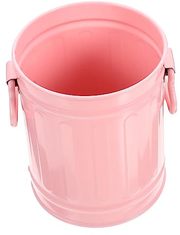 GRADENEVE Desktop-Mülleimer aus Eisen Bleistift-/Make-up-Pinselhalter Abfalleimer Schreibtisch-Mülleimer Rosa