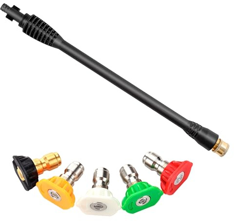 JOEJET Hochdruckreiniger-Wand-Ersatz mit 5 Sprüh-Hochdruckreiniger-Düsenspitzen, 40,6 cm, kompatibel mit Ryobi Hochdruckreiniger-Pistole, 2000 PSI