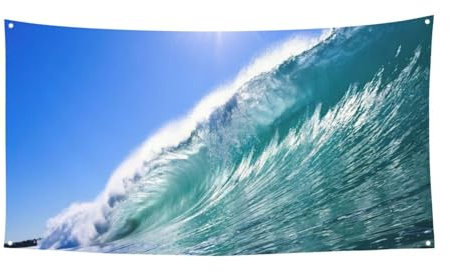 Big Ocean Wave - Cartel de fiesta con impresión HD para Navidad, Halloween, reuniones de amigos, cumpleaños.