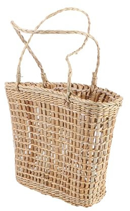COLLBATH Natürlicher Gewebter Aufbewahrungskorb Aus Rattan Eleganter Blumenkorb Für Heimdekoration Und Hochzeitsfeier Handgefertigt