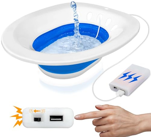 Msiori Electric Sitz Bath for Toilet Seat - Suitable for Pregnant Women and Perineal Care, Hemorrhoids, Sits Bath Kit for Women, Perineal Soaking - Yoni Steam Seat - Collapsible