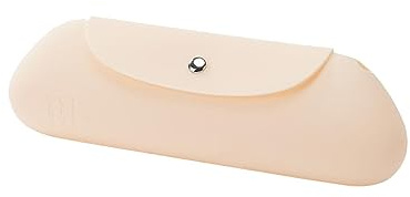 Hogvinnatil Portapennelli da trucco in silicone, borsa per pennelli da trucco in silicone, per pennelli da trucco con chiusura magnetica, borsa portaoggetti per cosmetici, Giallo chiaro, Se