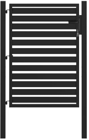 vidaXL Gartentor Abschließbar Schwarz 100x120 cm Aluminium
