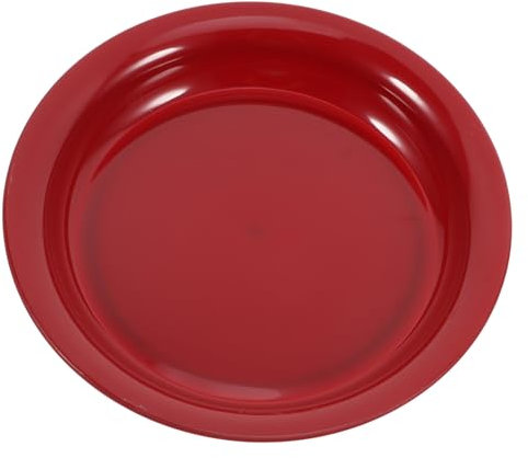 MUCKLILY Red Plastic Fruit Bowl 10-inch Decorative Candy Plate Snack Bowl for Home Kitchen Party Serving