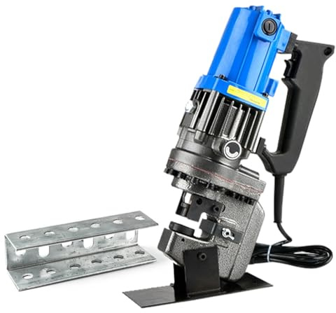 GESAIDES Perforadora Hidráulica Eléctrica de 1500 W, Diámetro de 1/4 a 4/5, con 5 Matrices para Hierro, Cobre, Aluminio, Placas, ángulos, Acero y Canales.,B