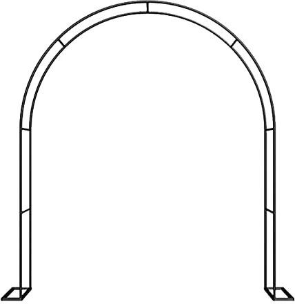 Arche de jardin en métal robuste pour diverses plantes grimpantes - Noir - 140 x 230 cm