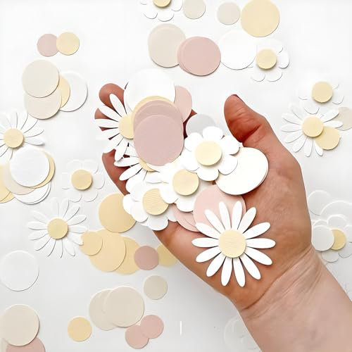 200 Stück Gänseblümchen Deko Blumen Konfetti, Tischdeko Geburtstag Mädchen, Bunte Blüten für Hochzeit, DIY, Frühlingsdeko & Mädchenparty - Farbenfrohes Tischkonfetti