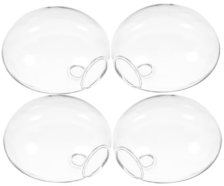 Sosoport 4pcs Wall Mounted Hydroponic Vases Glass Terrariums for Plants Hanging Indoor Wall Vase Hydroponic Planter