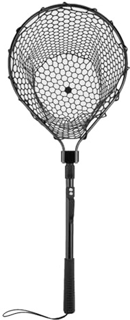Fishing Landing Net Non Slip Thickened Silicone Mesh Lightweight Telescopic