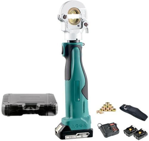 Pinza crimpatrice elettrica, portatile, alimentata a batteria, con 12 matrici, display OLED per crimpatura cavi, 10-300 mm²