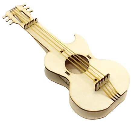 JWQFBC Kit in Legno, Esperimenti con Giocattoli Tecnologici, Stelo Fai da Te, Set di Modelli di Chitarra in Miniatura, Giocattoli Scientifici per La Scuola E