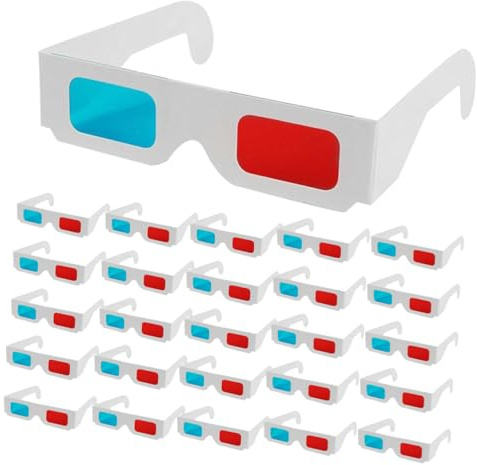 Angoily Lot de 70 Lunettes 3D en Carton en Papier Rouges Et Bleues pour Films