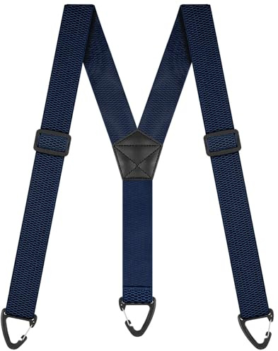 BSBUY Breda justerbara axelremmar för män, Y/X-typ breda axelremmar med halkfritt triangelspänne för män, 3,8 cm