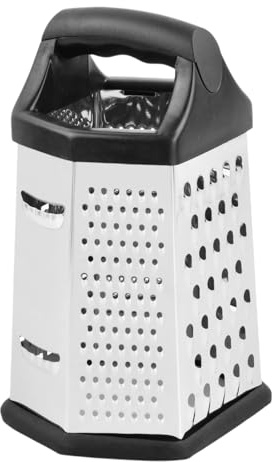 Râpe Manuelle à 6 Faces, Râpe à Fromage, Râpe Acier Inoxydable, Ustensile de Cuisine Multifonction, Parfait pour Râper, Trancher et Peler, Argent