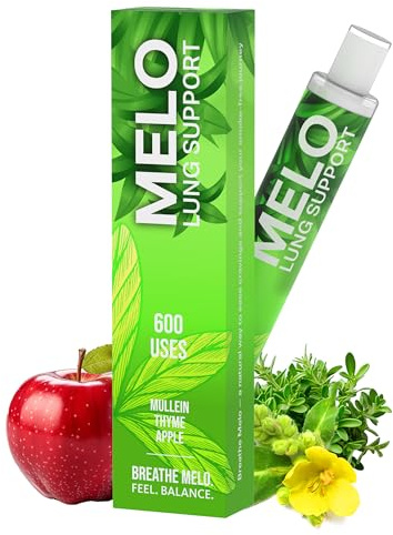 MELO Herbal Diffuser Pen - Quit Smoking Inhaler Stick with Mullein, Thyme & Refreshing Apple Flavor - Plant-Based, Nicotine Free Vapors Pens for Relaxation & Respiratory Wellness - 600 Puffs, 1 Stick