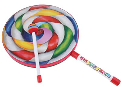 Fonowx Trommeln, Handpercussion Instrumente, Bunte Musikinstrumente, Spielzeug für Kinder, Verschiedene Größen mit Schlägeln, 10 Zoll