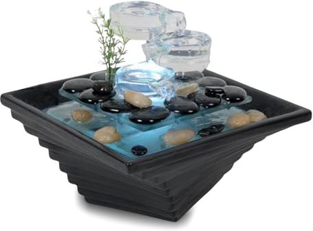 Sunchine SCFV16 Cristal Line Himalaya - Fuente Interior, Negro, 23 x 23 x 20 cm