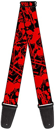 Buckle-Down Guitar Strap, Splatter Black Red, 2 Inches Wide