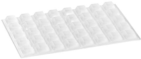 haggiy Elastikpuffer quadratisch - 12,5x12,5mm, H5,8mm, transp. (40 STK.) | selbstklebende Anschlagpuffer, Geräuschdämpfer, für Möbel und Türen Puffer Gummipuffer