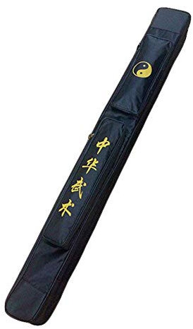 G-LIKE Tai Chi Schwerttasche Tragetasche - Traditionelle Chinesische Kampfkunst Taiji Wushu Kung Fu Qigong EIN- oder Zweilagig Tragbar Trainingsgerät Zubehör Beutel (Schwarz, Einlagig)