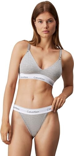 Calvin Klein Tanga för kvinnor med hög ben stretch, grå (grå ljung), M