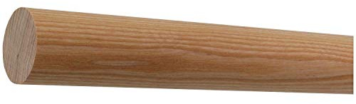 TIBU Main courante d'escalier murale en frêne / balustrade / bois rond / barre / poignée laquée 42 mm sans support de main courante - Longueur 600 mm / 60 cm / 0,6 m et extrémités recouvertes (brut de