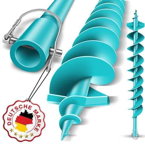 BRUNNENTAL ® Erdbohrer 100mm - Doppelwendel - Ideal Für Aushubarbeiten - Pfahlbohrer Brunnenbohrer - einfache Bedienung Robuste Bohrspitze 100 mm - Erdlochbohrer