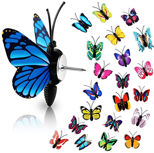 Epakh 30 Pcs Butterfly Thumb Tacks Decorative Butterfly Push Pins Push Pins Colorful Cute Pushpin for Photo Wall Cork Board Bulletin Board Home Wall Pattern Decoration