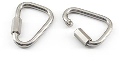 (2 Stück) M10 Delta Quick Link 304 Edelstahl Dreieck Karabiner Schwerlast Kettenverbinder Schraubschloss Quicklink