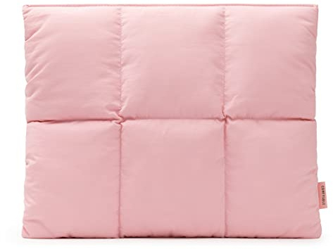 Comfyable Puffy laptopfodral 13/14 tum, quiltad puffer laptoptas, mjuk sleeve kompatibel med MacBook Air M5 A3449, MacBook Pro M5 Pro/Max A3426 A3427, MacBook Neo A18, Rosa