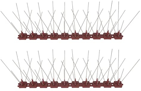 Juego de 10 Pinchos para Pájaros de 15 Pies, Pinchos para Disuadir Pájaros y Animales, Pinchos Repelentes de Pájaros de Acero Inoxidable Resistentes y Duraderos para Ventana(SK430（4+2）)
