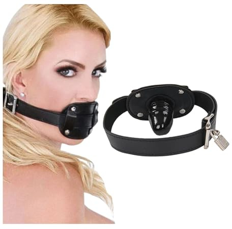 Naughty Drawer - Dildo Mouth Gag with Padlock & Key for the Ultimate BDSM Experience, BDSM Training, Deep Throat Gag, 5cm Penis Gag, Dildo Gag, Dominatrix, Mouth Gag with Penis, Sex Gag, DOM, Sub