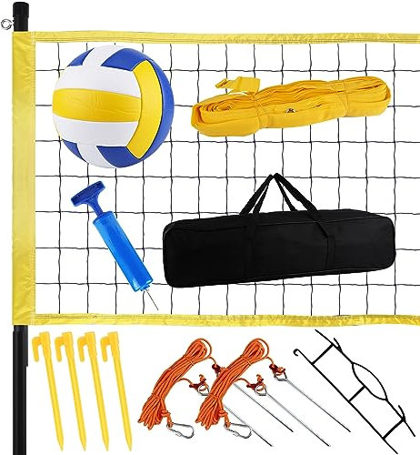 Rete da Pallavolo Professionale Portatile per Giardino - Set di Parti di Ricambio per Reti All'Aperto, al Coperto, Piscina e Campus
