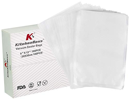 KitchenBoss Vakuumierbeutel Vakuumbeutel-Lebensmittel Vakumierfolienrollen Vakuumierfolie Vakumierbeutel: 20x30m 100pcs für alle Vakumierergerät Sous-Vide Beutel BPA-frei Vakumierbeutel