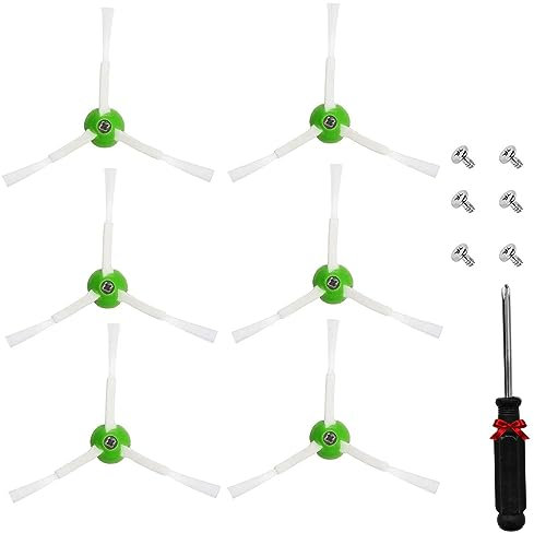 KiimSin 6Pcs Seitenbürsten Ersatzteile für iRobot Roomba 10 Max, i7/i7+ Plus/i8/i6+Plus/i4/i5/E7/E6/E5/j7/j7+ 5150 6198 7150 7550 i and e Serie Staubsauger Roboter Zubehör, + Schraubendreher