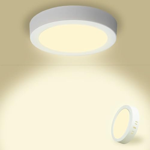 Yexati Plafonieraiera LED Soffitto Circolare 15W 1800LM, Plafoniera Superficie LED 4500K Bianco Neutro, Driver Incluso. IP44 Angolo 120 para Dormitorio Cocina Salon Baño Comedor 170 * 28Hmm