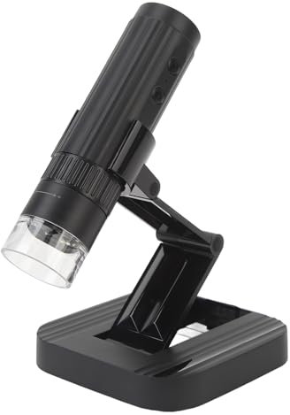 WiFi USB Digital Mikroskop, 1080P HD mit 8 Einstellbaren LEDs, One Button Record, Erweitern Ansicht auf Dem Computer, Tragbar und Wiederauf Ladbar, Stabilität und Flexibilität,