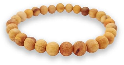 LAMARE - PULSERA PALO SANTO - Pulsera Hecha a Mano de Madera Natural De Palo Santo - Cuentas 6 mm- Elegante con Propiedades Calmantes - Diseño Moderno y Discreto