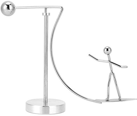 Gsycle Steel Balance Toy, Newtons Cradle Pendulum Physics Toys Kinetic Art Perpetual Motion Machine Desk Toys for Office for Adults