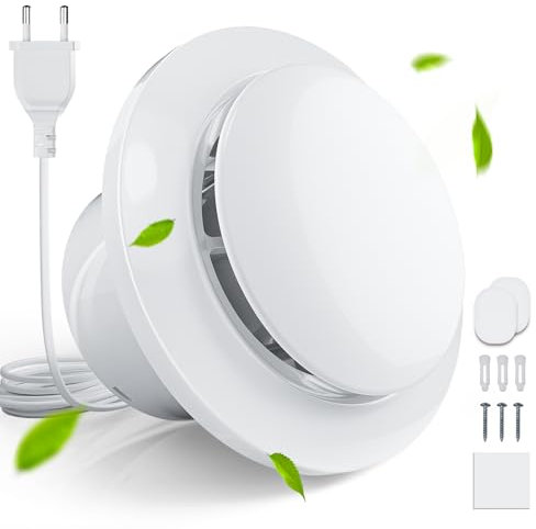 MOCINE Badezimmerventilator 100 mm, 130 m³/h Leistungsstarker Belüftungs-Wandventilator, Leiser Badezimmerventilator 12 W, Schnelle Feuchtigkeitsentfernung, Einfache Installation An Der Decke