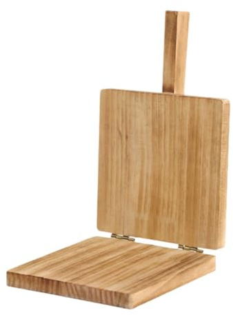 F Fityle Presser Pressing Tool, Wooden Wooden Tortilla Press Maker, Manual Dumpling Wrapper Presser Kitchen Gadgets, Brown